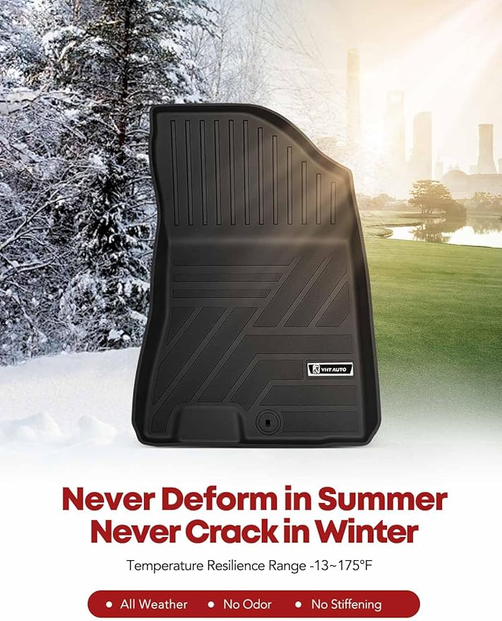 YHTAUTO Floor Mats Fit 2020-2024 Hyundai Sonata & 2021-2025 Kia K5 FWD, TPE All Weather Car Mats Waterproof Anti-Slip Odorless Floor Liner, Interior Car Accessories Front & 2nd Row Liner 3MM