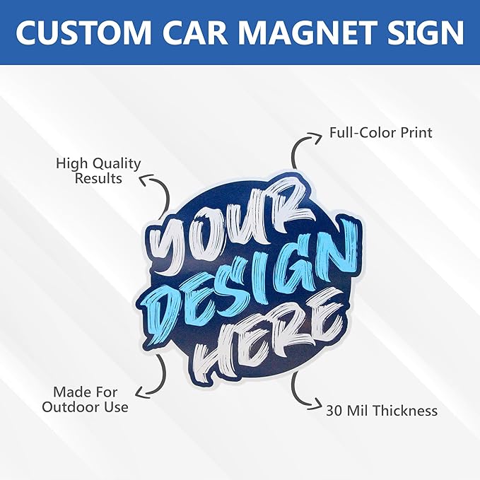 Custom Car Magnet Signs For Businesses - Personalized Car Magnets for Advertising and Vehicle Promotion - Advertising Magnets For Cars Door - Professionally Printed - Choose Your Text & Logo