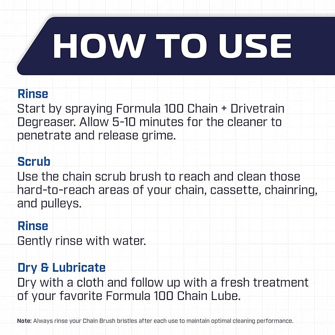Speed Clean Chain + Drivetrain Brush – Deep Cleaning for Bicycles – Firm Bristles, Dual Brush, Comprehensive Clean