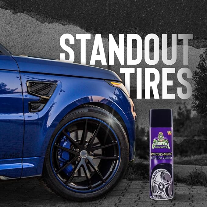 Untouchable Tire Shine Spray – Long-Lasting Wet Tire Finish for Deep Gloss & Protection – Waterproof Tire Shine, Easy Application, Premium Tire Cleaner Shine