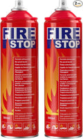 Fire Extinguisher 2-Pack with Mounting Bracket for Home, Kitchen, Car, Grill - Portable Small A, B, C, K Fire Extinguisher - 8-in-1 - Prevents Reignition.