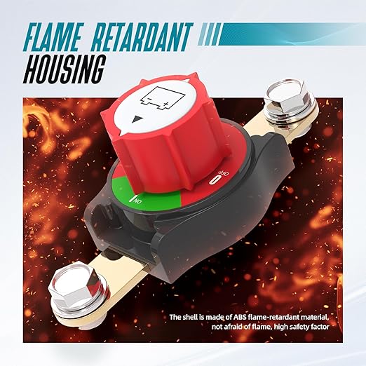 Battery Disconnect Switch, Hilictokt Side Post Battery Disconnect Switch On/Off 275A 12V-48V Battery Power Cut Off Switch for Car Vehicle RV and Boat