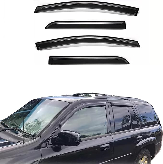 Wind Deflector Compatible with 2002-2009 Chevy Trailblazer Trailblazer SS Smoke Sun Rain Guards Window Visors Not fit EXT Models 94733