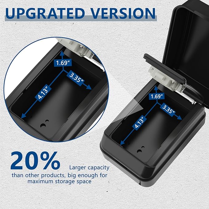 Car Window Lock Box for Turo, Car Key Lock Box with Key Labeling Tag, Car Lock Box Fit for Ride Share, Turo, GetAround, Larger Capacity, Weather-Proof Protective Cover(New Version)