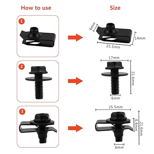 Ford GM Toyota Honda Chrysler Nissan Car Push Retainer Clips 1045pcs with 30 Popular Push Pins for Auto Parts Sizes - Includes 10 Cable Ties and Red Fastener Remover