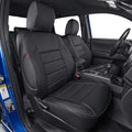 EKR Custom Fit Tacoma Leather Car Seat Covers for Select Toyota Tacoma 2012 2013 2014 2015 (TRD Sport Seats)- Full Set,Leather(Black)