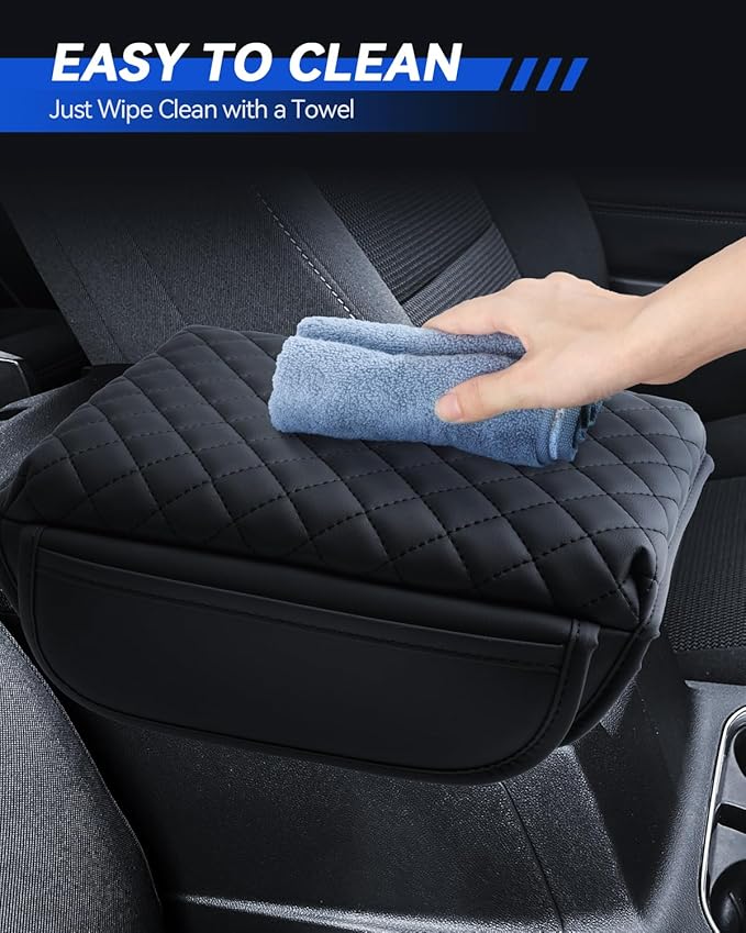 Armrest Cover for 2023 2024 2025 Chevy Colorado & 2023 2024 2025 GMC Canyon Accessories Center Console Middle Lid Pad Protector for Car Elbow Rest-Thickened with 2 Side Pocket