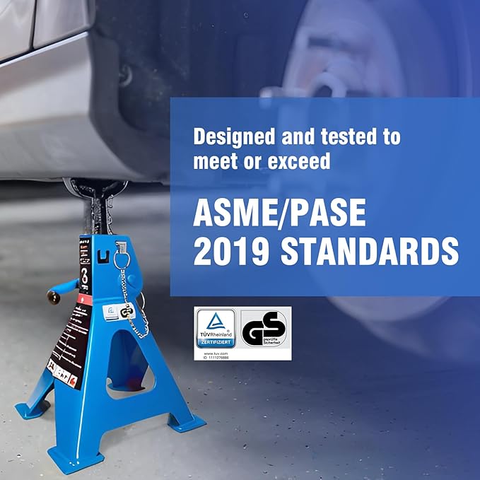 Car Jack Stands 3 Ton with Double Locking and Large Foot Base for Lifting Cars,SUVS,MPVS, Heavy Duty Steel, 6600 lb Capacity, 2 Packs