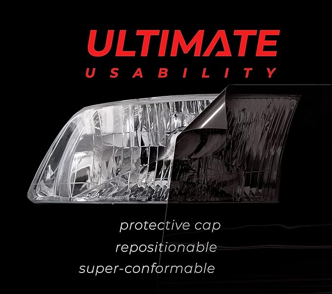 VViViD+ Ultimate Headlight Taillight Tint Vinyl Wrap (12" x 7ft, Dark Smoke)
