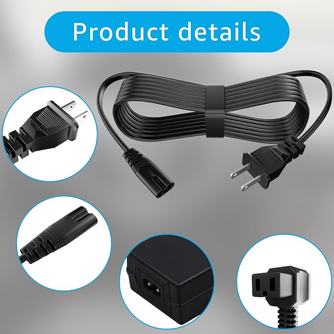 Car Refrigerator Power Adapter.AC/DC AC Power Cord Suitable for 12V Car Refrigerators, 12V Refrigerators, and Portable Car Refrigerators.