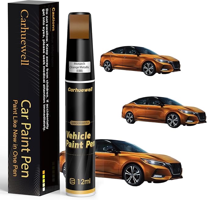 Monarch Orange Metallic(EBB) Touch Up Paint Compatible with Nissan, Exact Match Car Paint Pen Automotive Scratch Repair Remover Kit Quick & Easy Solution for Vehile Chips and Nicks