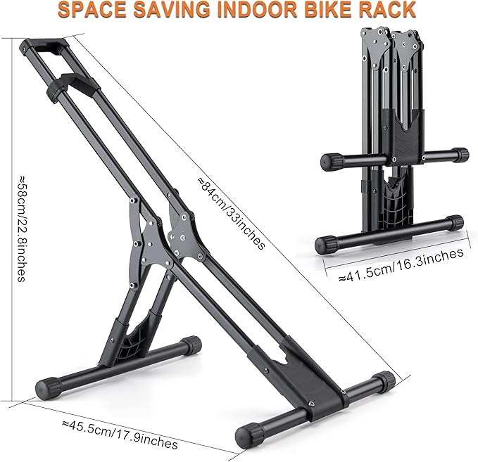 Bike Floor Stand Rack- Indoor Bike Stand for Garage/Home - Bike Storage Bicycle Parking Rack Fit 20”-29” Mountain Road Bikes (3 Bike Rack)