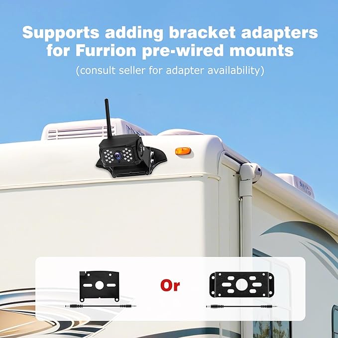 10.1" Wireless RV Backup Camera System, 2 Rear Cameras & 2 Side Cameras for Reversing/Monitoring Trailer Truck Pickup Camper, 1080P DVR Monitor, IP69K Waterproof IR Night Vision Camera, WN4