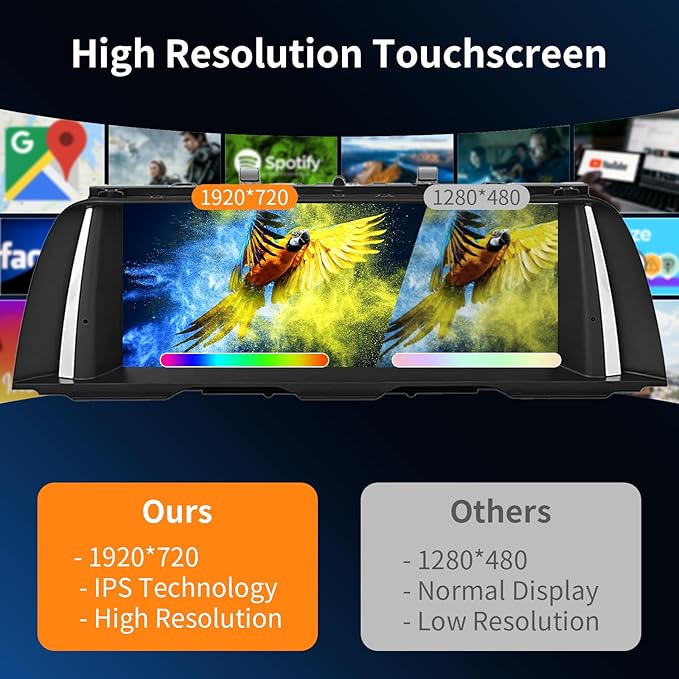 Wireless CarPlay/Android Auto 10.25 Inch Touchscreen for BMW 5 Series F10/F11 (2012-2016) with NBT System, Car Radio Receiver, Multimedia, Bluetooth, Car Stereo