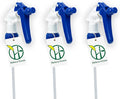 Spray Bottle Nozzle Replacement, Bottle Tops Only - Sprayer Nozzle Triggers for Heavy Duty, Commercial, Home Cleaning Solutions - Fits 8,16,24,32 oz Plastic & Glass Bottles, Blue 3 Pack
