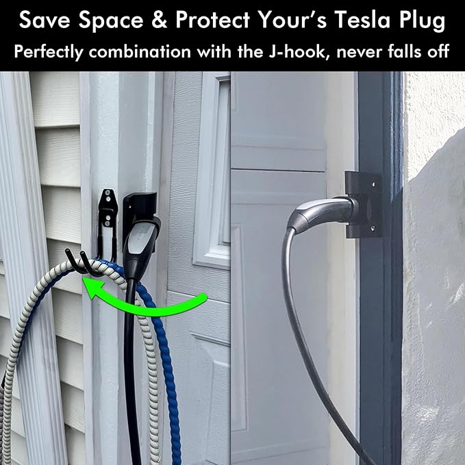 Tesla Charger Holder Wall Mount Tesla Mobile Connector Charger Holder, 5-Level 180° Swivel NACS Plug Nozzle Dock