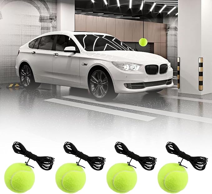 4PCS Tennis Garage Parking Aid with Lanyard,Height Adjustable Parking Stopper for Garage for Guided Parking,Garage Parking Sensor Avoid Crash and Scratch Car Accessories (4PCS)