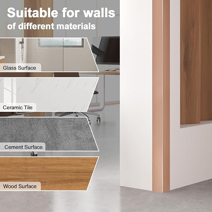 4PCS 45" Aluminum Metal Corner Protectors, Self Adhesive Corner Guards, Metal Wall Edge Protector Strip, Furniture Corner Protectors, Wall Cabinet Baseboard Decoration 45" x 1" (Rose Gold)
