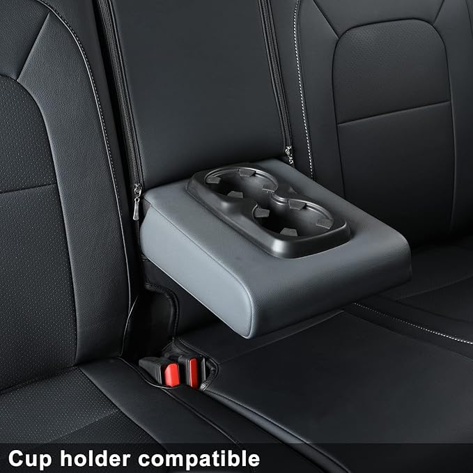 LUCKYMAN CLUB Chevy Colorado Seat Covers, fit for 2015-2022 Colorado Crew Cab Z71 LT ZR2 Work Truck with Faux Leather (Black)