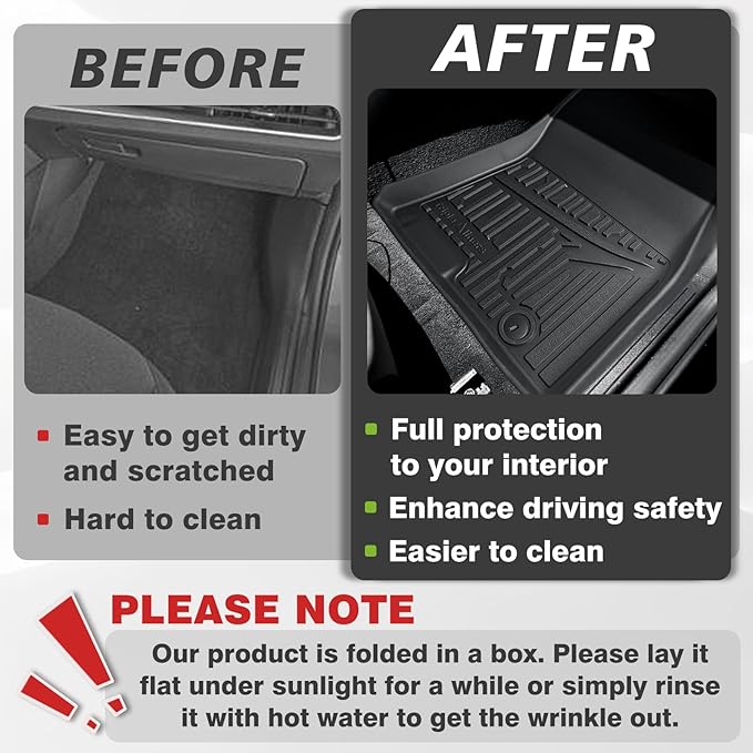 TripleAliners All Weather Floor Mats Compatible with 2024 2025 KIA K4 Accessories 1st & 2nd Row Liners TPE Full Coverage Protection Waterproof Car Floor Liners