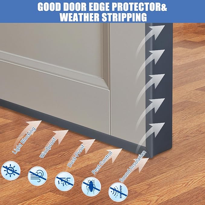 Rubber Edge Trim, Flexible Self Adhesive U Shaped Peel and Stick Edge Banding, 2"(50mm) U Channel Edge Protector, Edge Guards for Woods, Furniture, 20Ft, Grey Color