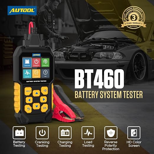 Automotive Battery Load Tester 12V/24V 100-2400 CCA Car Battery Analyzer Charging Cranking System Tester for Heavy Duty Trucks Motorcycle ATV SUV Boat Yacht