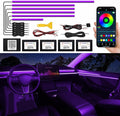 Acrylic Interior Car LED Strip Light with Wireless APP, RGB 6 in 1 with 175 inches 593 LEDs Fiber Optic Ambient Lighting Kits, 16 Million Colors Sound Active Function Car Neon Lights