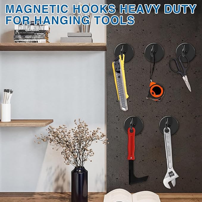 LOVIMAG Magnetic Hooks for Cruise Cabins,150lbs Cruise Magnets for Door,Cruise Ship Essentials for Travel, Strong Magents Heavy Duty with Epoxy Coating for Hanging, Refrigerator, Kitchen-12 Pcs
