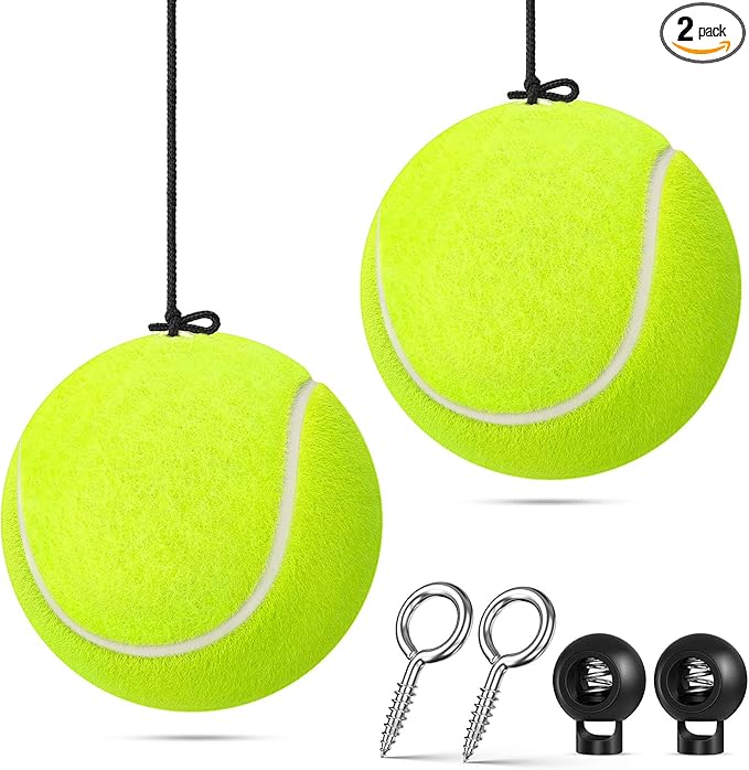 2-Packs Tennis Ball Garage Parking Aid with Non-Elastic String, Precise Garage Car Stop Indicator w/Adjustment Buckle, Easy Installation, Parking Stopper Assist for Garage Accessories
