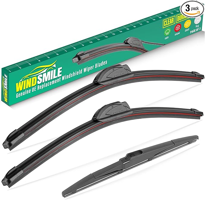 24" 18" 11" Windshield Wiper Blades Replacement for Kia Seltos 2021 2022 2023 2024 Premium All Weather Front Rear Wipers Set - OEM Quality (Pack of 3)