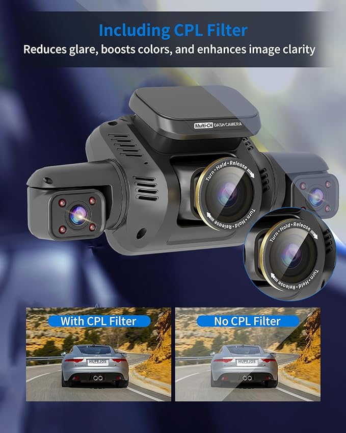 360° View 5 Channel Dash Cam Front and Rear with AI Driver Monitor System DMS, 4K Dash Camera for Cars, Built-in GPS WiFi Night Vision, Dashcam with 128G Card, 24/7 Parking Monitor Mode, V8 Ultra-5CH