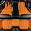 Luxury Leather Car Floor Mats (Orange) - Custom Fit for 99.9% Sedan SUV Sports, All-Weather Liners, 3D Mats, Waterproof, Non-Slip