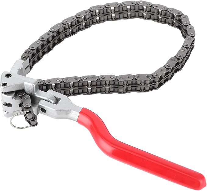 Oil Filter Wrench,Acouto Chain Wrench Spanner 13.8in Long Handle Adjustable Oil Filter Spanner,Auto Car Repairing Tool Removal Hand Tool Self Adjusting