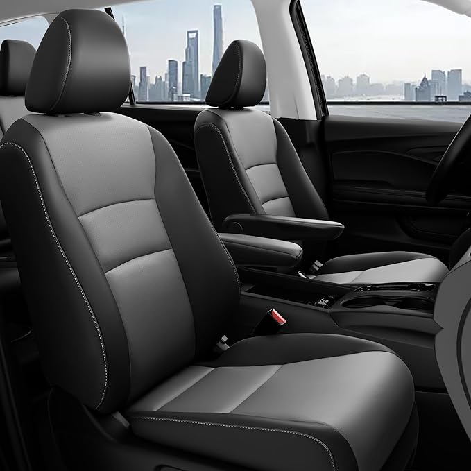for Honda Pilot Seat Covers - Car Seat Covers Full Set Custom Fit Pilot EX-L, Special Edition, Touring, Sport 2016 2017 2018 2019 2020 2021 2022 8 Seats, Leather Automotive Seat Covers