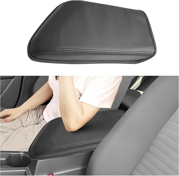 SXCY for 2020-2025 VW Jetta Armrest Cover for Volkswagen Jetta 2025 Armrest Console Cover 2020-2024 2025 Jetta Center Console Cover 2025 Jetta Middle Console Cover (Black Stitched Slim)