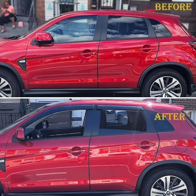94076 Side Window Wind Deflector,4pcs Outside Mount Style Shade Sun Rain Guards Set,Dark Smoke Window Visors fit for 2009-2013 Nissan Rogue,2014-2015 Rogue Select