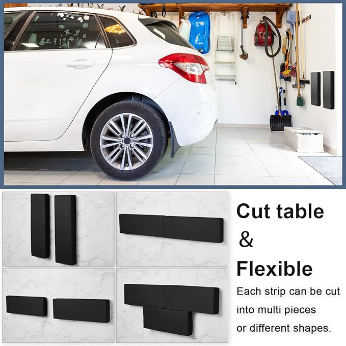 Newwiee 8 Pack Garage Wall Protector, Garage Bumpers for Parking Car Anti Collision Wall Guard Self Adhesive EVA Foam Pole Padding for Warehouse Parking, 11.81 x 3.94 x 1.18 Inch