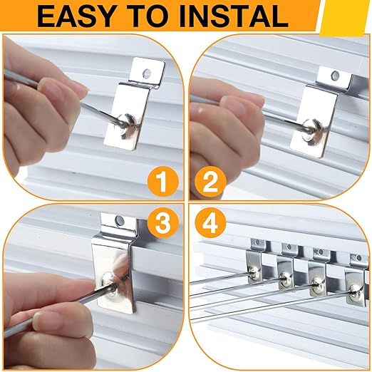 Moxweyeni 100 Pcs Heavy Duty Slatwall Panel Hooks Hanging Metal Slat Wall Hanging Hooks Silver Slat Wall Hanger Commercial Grade Slatwall Pegs Accessories for Shop Retail Display(10 Inch)