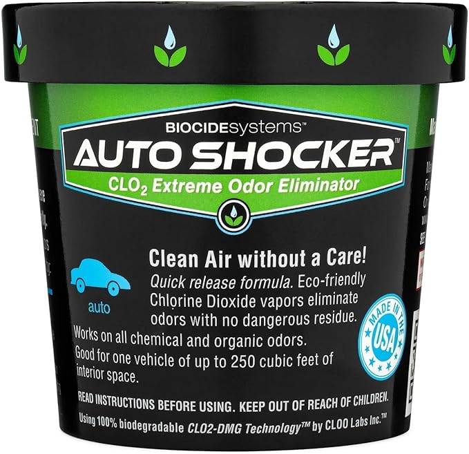 Auto Shocker Strong Car Odor Eliminator, Eco-Friendly Chlorine Dioxide Odor Bomb for Vehicle Interior Up to 250 Cubic Feet