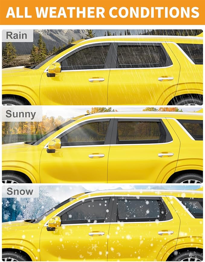 in-Channel Window Rain Guards Fit for Hyundai Palisade 2020 2021 2022 2023 2024 2025 Extra Durable Window Deflectors Vent Visors Shades Car Accessories Visors Rain Guards -4 pcs