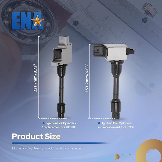 ENA Set of 6 Ignition Coil Pack 2000 2001 3.3 3.5 Compatible with Infiniti Nissan Pathfinder QX4 00 01 3.3L 3.5L V6 Coils Replacement for C1335 C1332 UF331 UF328 224484W000 224484W011