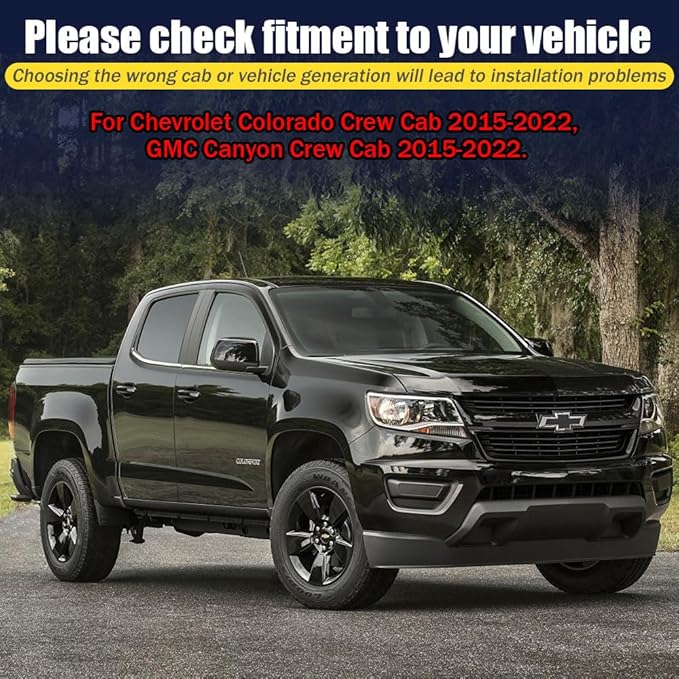 Rain Guards for Chevrolet (Chevy) Colorado/GMC Canyon Crew Cab 2015-2022, Tape-on Side Window Deflectors for Chevrolet Colorado, Window Visors for Chevrole Trucks,for Chevrolet Car Accessories, 4 pcs