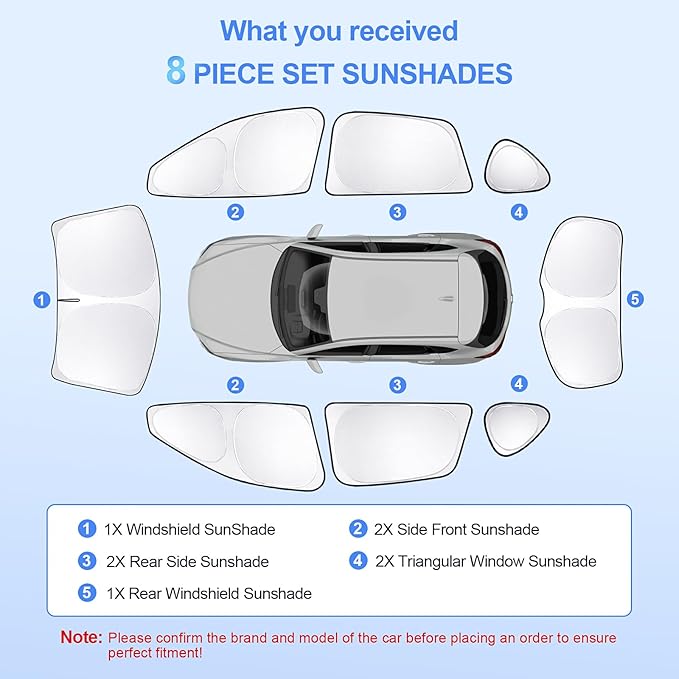8pcs Car Window Shades for Mazda CX-5 2013-2016 Accessories,Windshield Side Rear Full Sunshade,Sun Visor UV Blocking, Privacy Protection and Blackout for Camping Outdoor