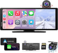2025 Carpuride Wireless Carplay & Android Auto with Dash Cam - 10.26 Inch HD IPS Touch Car Play Screen for Car, 4K Front & 1080P Rear Camera, Loop Recording, Bluetooth Audio, Mirror Link, GPS, Siri