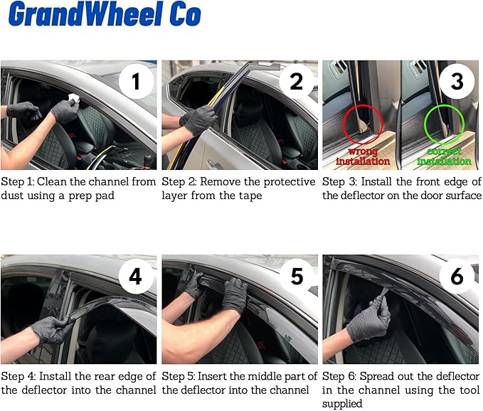 Window Deflectors Smoke Tinted In-Channel Side Window Vent Visor Deflectors Rain Guards Compatible with Corolla Cross 2022-2025 - 4pcs. GW0569