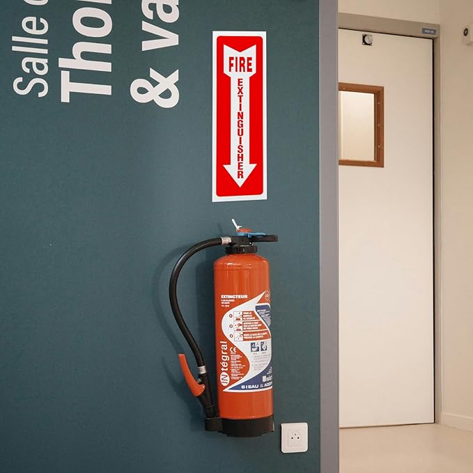 Madrigal fire extinguisher inside sticker,fire extinguisher sign,2 Pack-4x12"Premium Self-Adhesive Vinyl for UV, Weather, Scratch, Water and Fade Resistance, Indoor and Outdoor