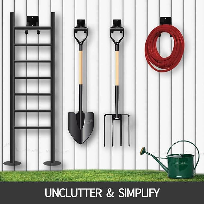 14 Inches Garage Hooks Heavy Duty, Extra Large 4Pcs Heavy Duty Garage Hooks,Duty Wall Mount Organizer for Hanging Yard Tools,Car Tires, Ladders,Chairs (Black)