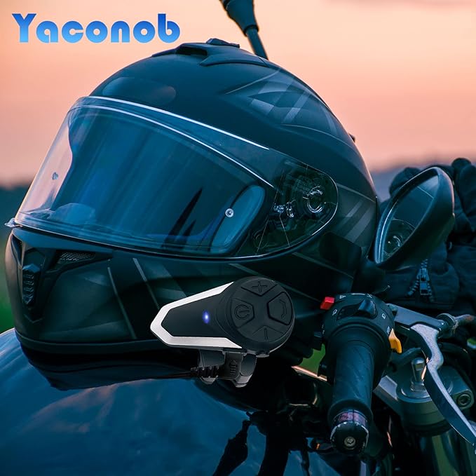 Motorcycle Bluetooth Headset BT-S3NS 1000m Motorcycle Helmet Bluetooth Radio Intercom Wireless Interphone to 2-3 Riders (Waterproof/Handsfree/Stereo Music/FM Radio/GPS/MP3 (2 Pack)