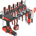 Metal Screwdriver Organizer, Wall Mount Plier Organizer Hammer Holder, Hand Tool Storage Rack for Garage Workshop Workbench(Black, 1PC)