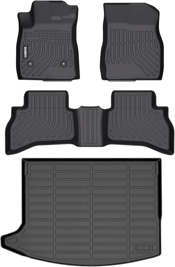 GINOWY-Floor Mats & Cargo Liner for Buick Encore GX AWD 2020-2024 2025 TPE All Weather Encore GX Car Floor Mats Non-Slip Trunk Mat Floor Liners Accessories Black